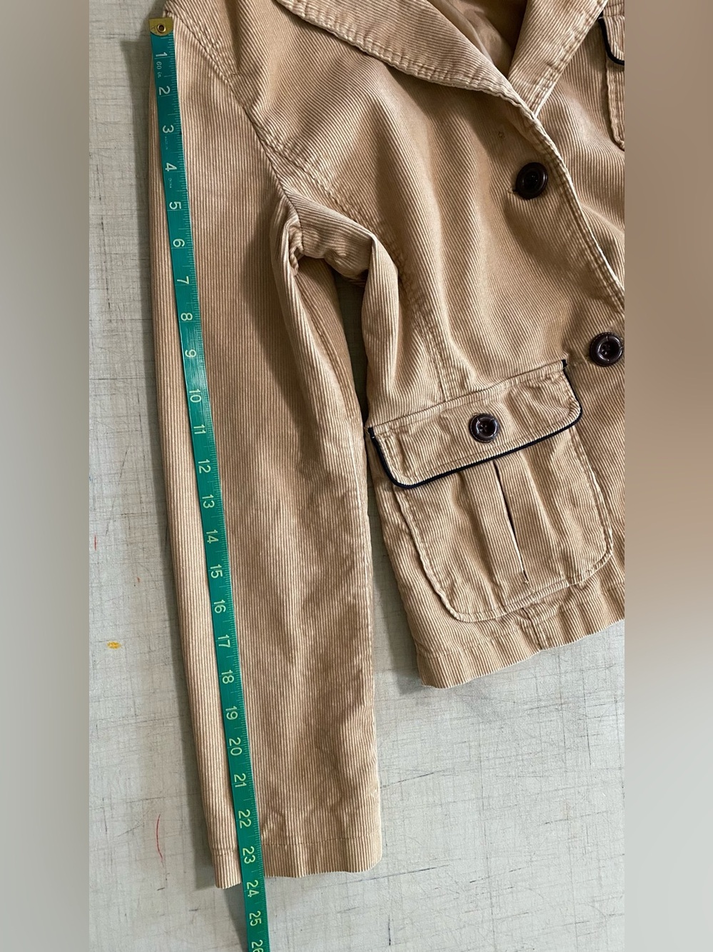 Merona Corduroy Blazer Jacket in Tan - Women's Casual Tailored Coat - Picture 12 of 12